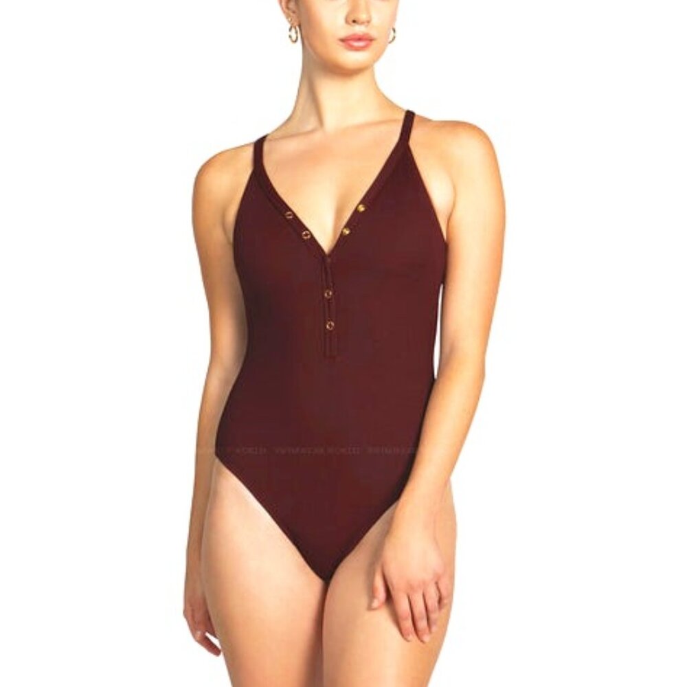 Robin Piccone Deep Maroon One Piece Swimsuit